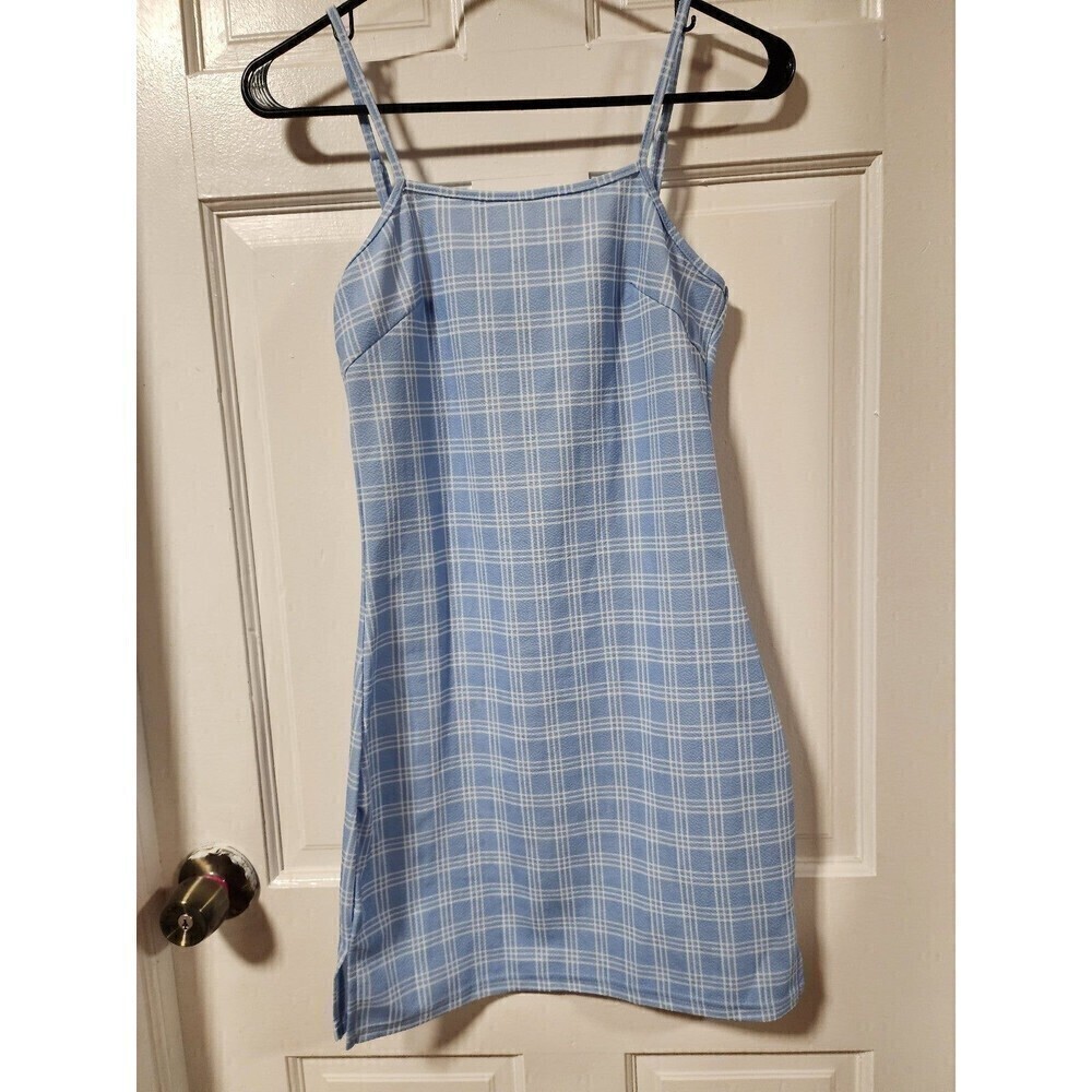 Women’s Blue and White Plaid Slip Dress | Size Small | Classic Summer Dress | NW - Picture 8 of 8